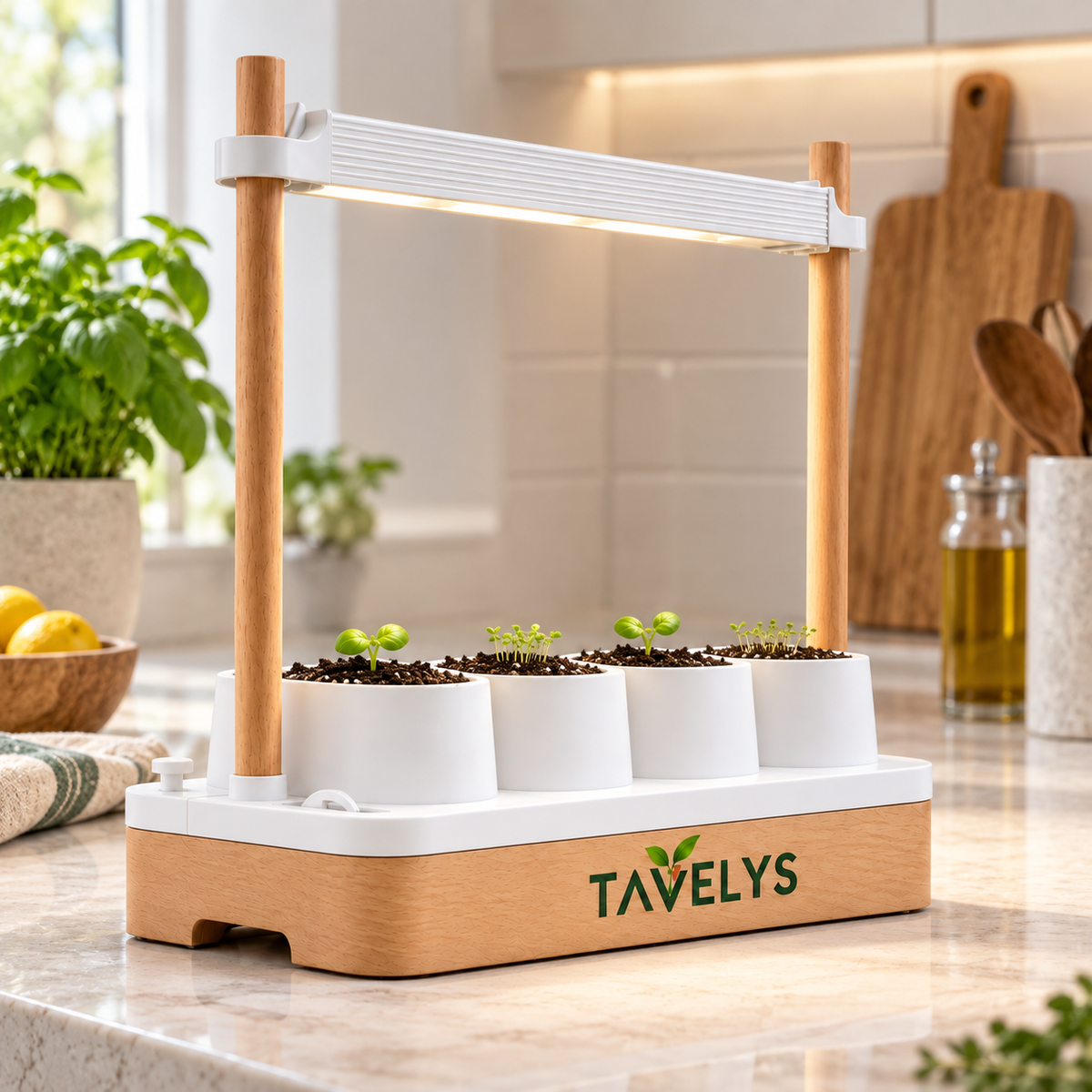Herbes aromatiques dans le potager